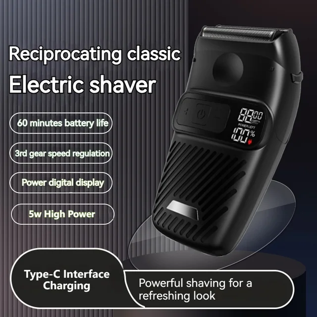 MOTAWISH Electric Shaver Reciprocating Three-speed Adjustable Shaver Type-c Rechargeable Shaver 1