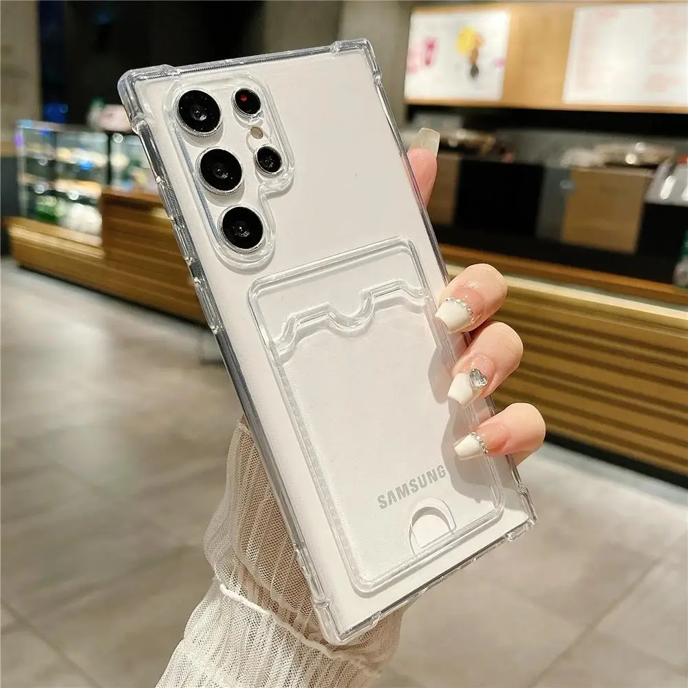 Clear Shockproof Soft TPU Wallet Case 5