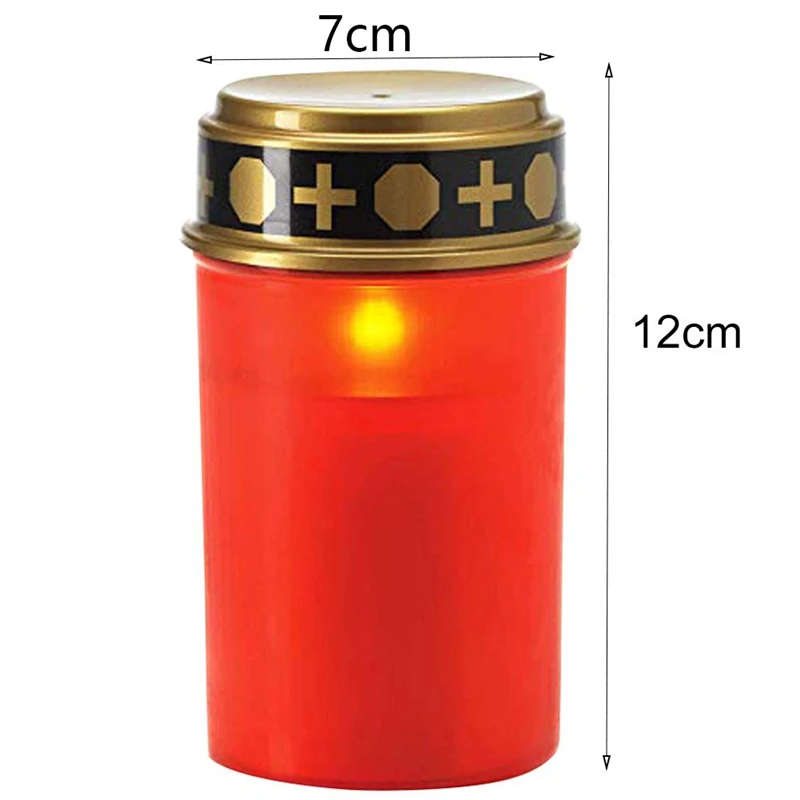 

2X Grave Candle For Cemetery Grave Solar Lights With Lighting LED Grave Light Various Wind