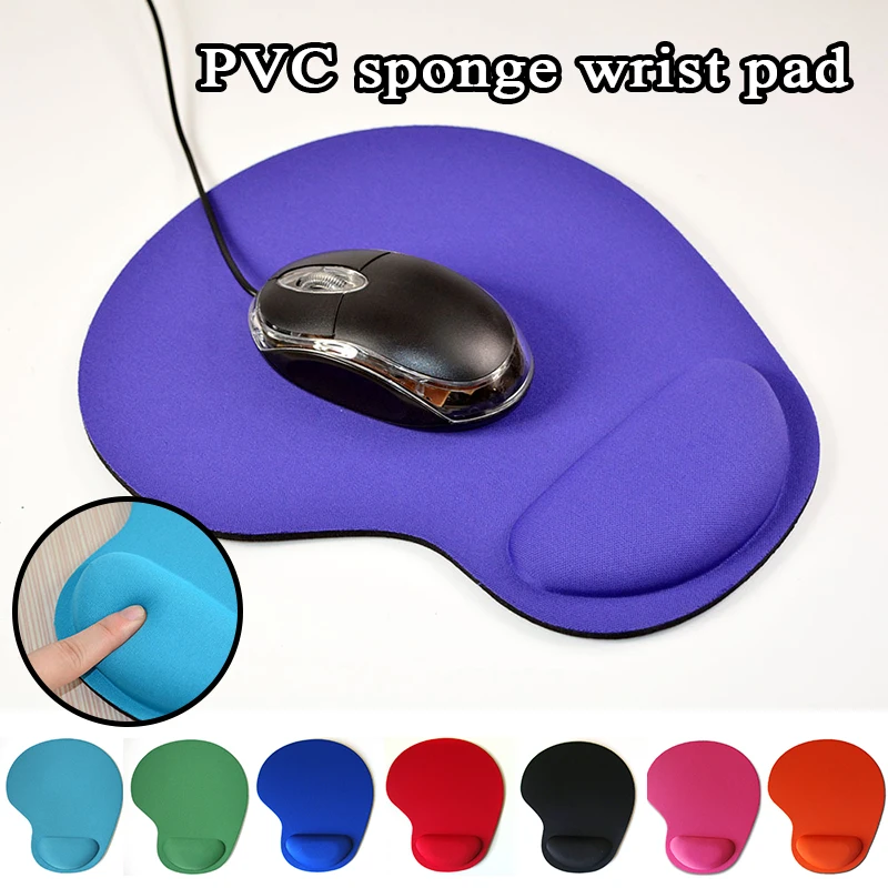 Solid Color Mouse Pad With Wrist Protect Gaming Mousepad Mat Portable Comfortable EVA Wristband Classic School Office Supplies small oval velvet gift jewelry bag snap buckle packaging bag portable necklace earrings bracelet storage pouch dust protect bag