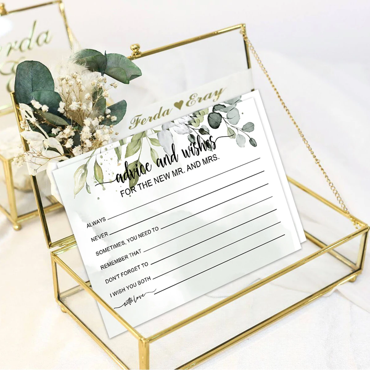 Greenery Wedding Advice Cards 6