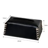 Tissue Box Luxury Woven PU Leather Napkin Case Pure Color Tissue Paper Holder Desktop Home Decoration Creative Paper Towel Cover 6