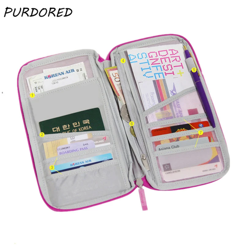 PURDORED 1 pc Travel Passport Cover Wallet Travelus Multifunction Credit Card Package ID Holder Storage Organizer Dropshipping