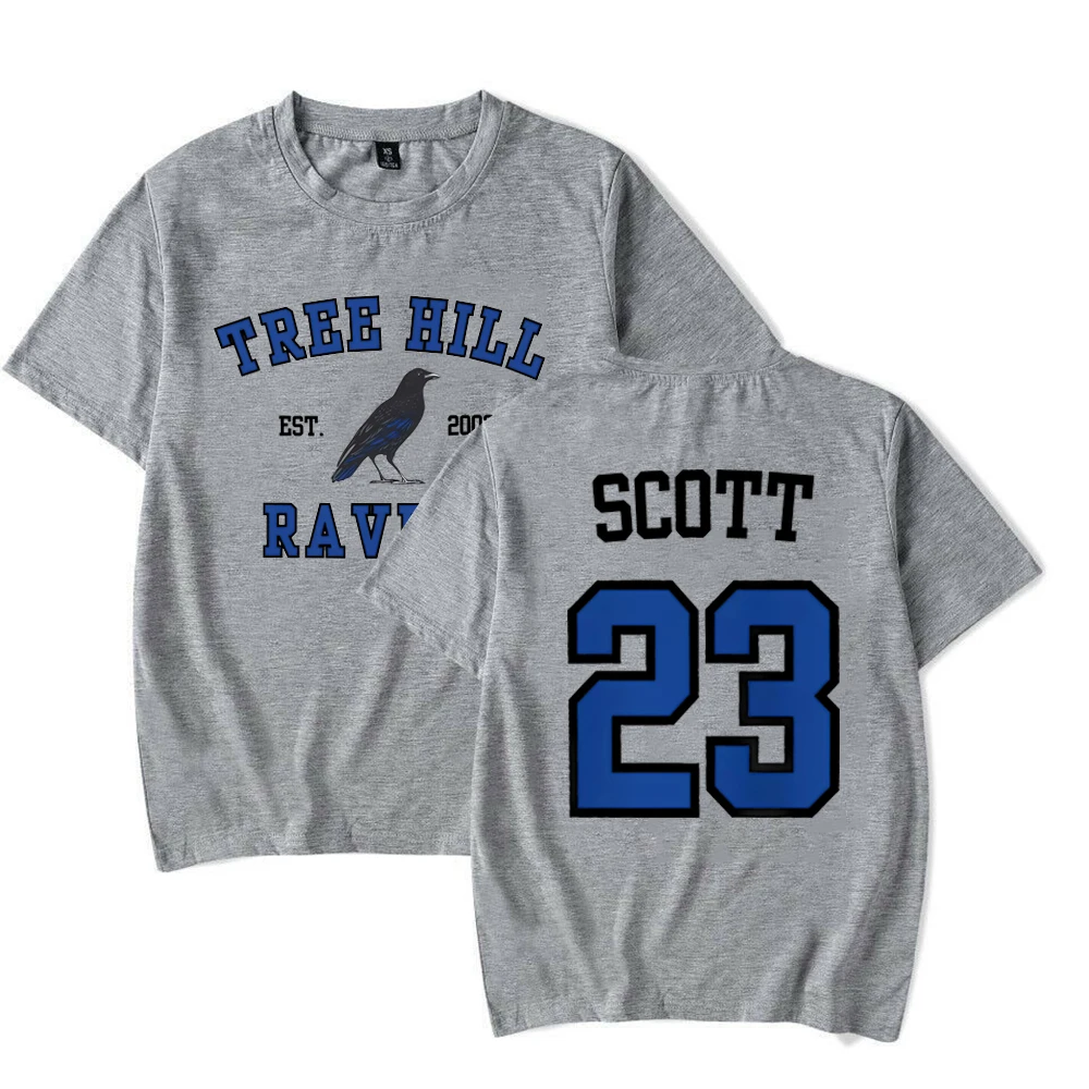 One Tree Hill T-shirt TREE HILL RAVENS Shirt Nathan Scott 23 North Carolina Tees Tric Shirts Tv Show OTH Merch 2 Side Print Tops 5