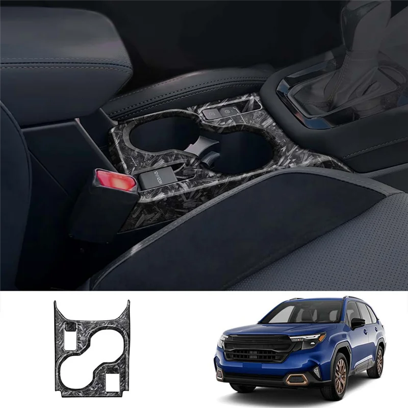 Subaru Forester 2025 용 자동차 센터 콘솔 컵 홀더 프레임 워터 컵 홀더 트림 스티커 단조 패턴-X67A