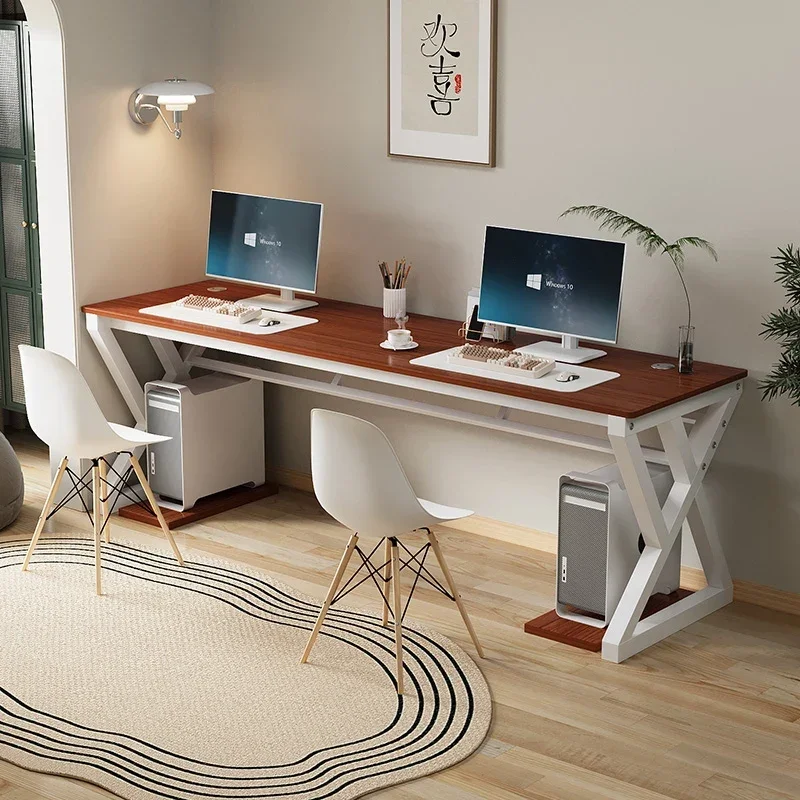 Modern Double Study Table Home Office Simple Computer Desk Light Luxury Nordic Desktop Bedroom Gaming Table Long Workbench X