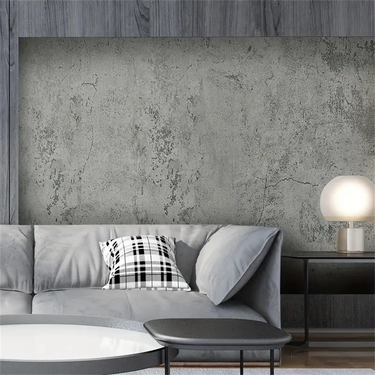 1PC 55CM  Wide Industrial Wind Self-adhesive Wallpaper Cement Gray Sticker Waterproof Retro Old Mottled Dark Gray Wallpaper 6