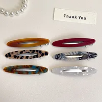 2pcs/set Acetate Hair Clips for Women Girls Fashion Hollowed Oval Geometric Barrettes Side Pins Hairpin Women Hair Accessories 4