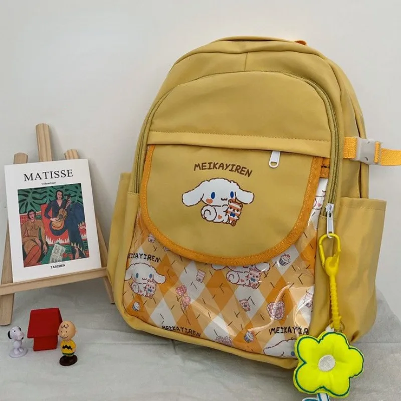 MBTI Cinnamoroll Womens Backpack Cute Nylon New Japanese Fashion Casual Students Backpack Large Capacity Designer Female Bag Sac