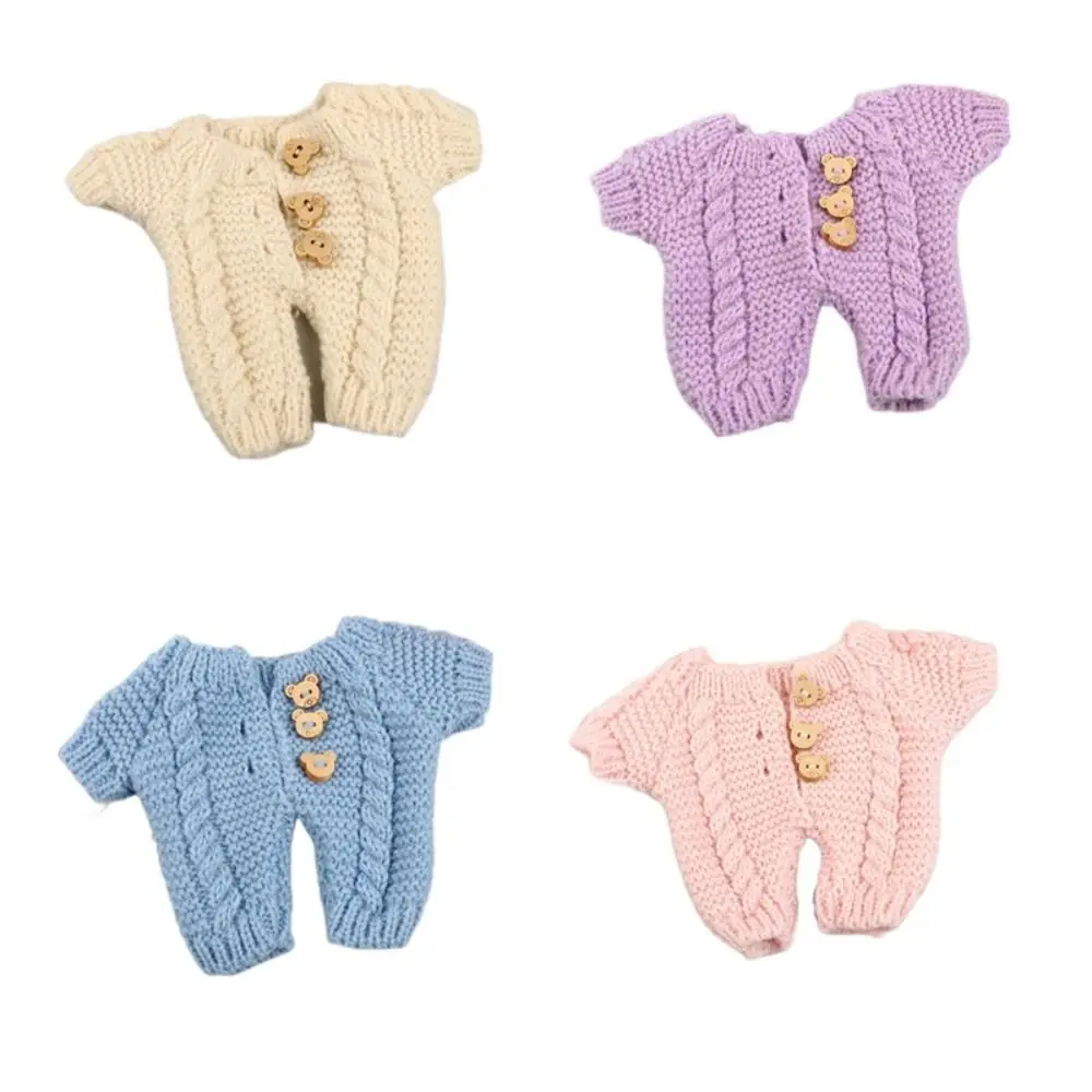Kid Gift Cute Button Sweater Lovely Clothing DIY 20cm Cotton Doll Clothes High Quality Onesie