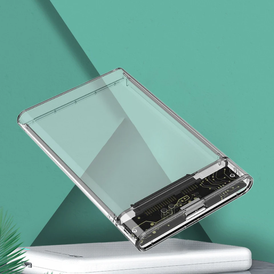 Transparent 2.5 Inch SATA External Hard Drive Enclosure