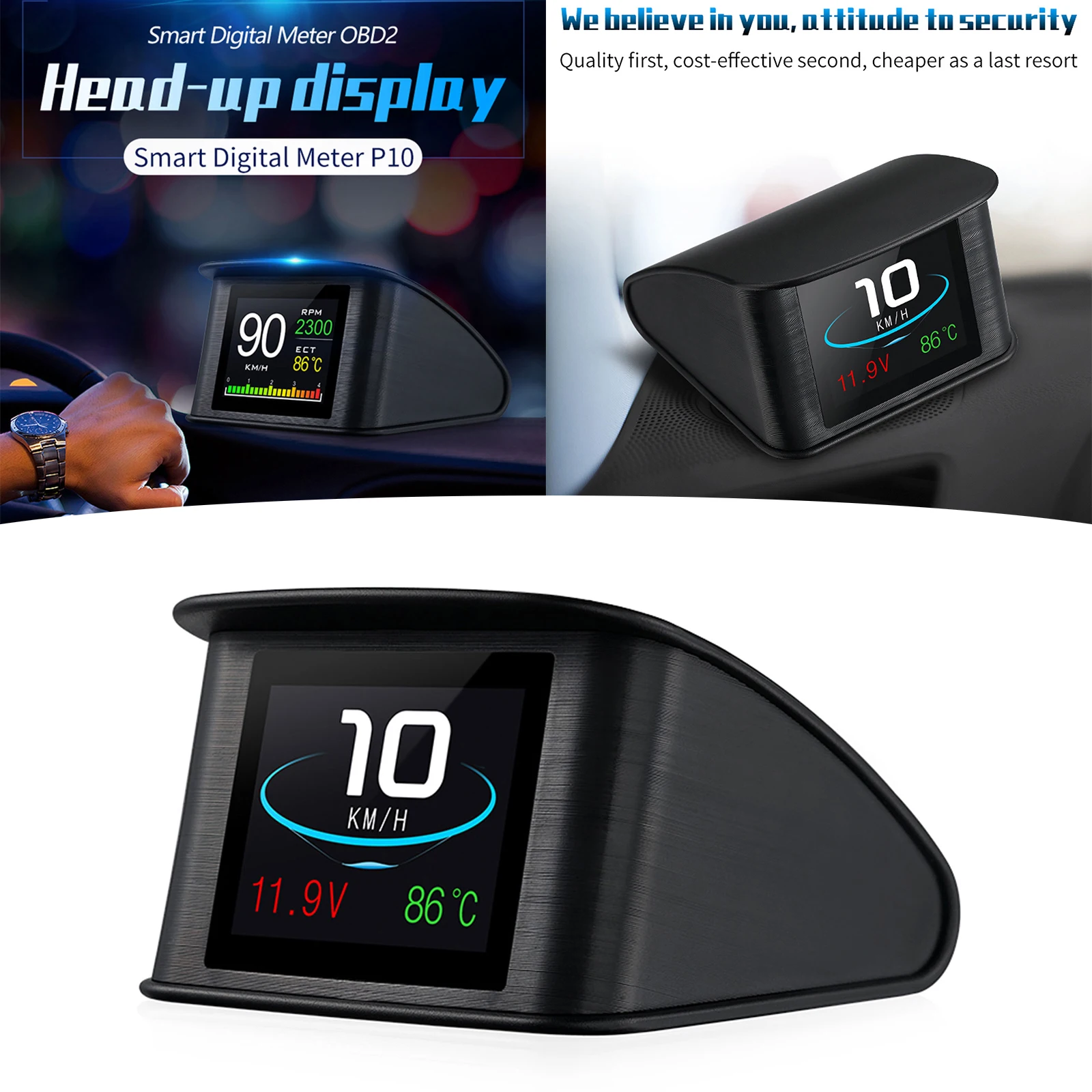 

Автомобильный дисплей OBD2, цифровой спидометр на борту компьютера, сигнализация превышения скорости, код неисправности двигателя, электронные аксессуары