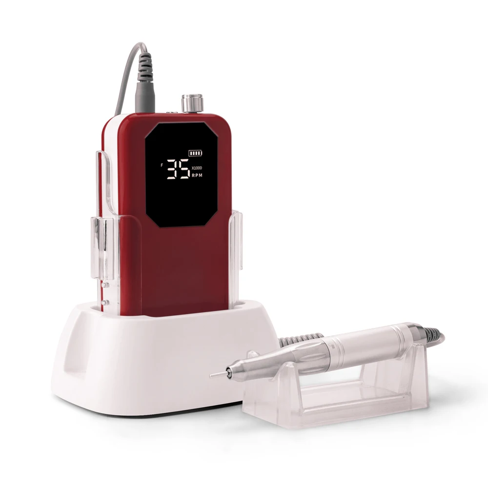 고출력 코어리스 모터 네일 65w 드릴 충전식 35000RPM 전동 네일 파일 무선 드릴링 휴대용 베이스 스테이션 포함
