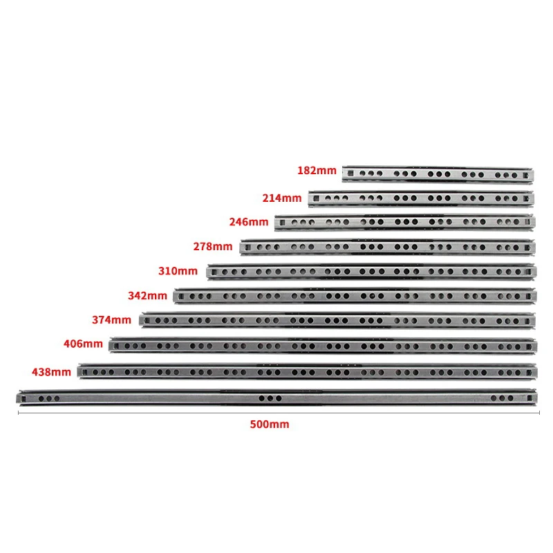 Drawer Slides 1Pair Micro Drawer Slide Ball Guide Two Sections 17mm Wide Steel Fold Drawer Steel Ball Slide Rail Furniture Hardware Fittings