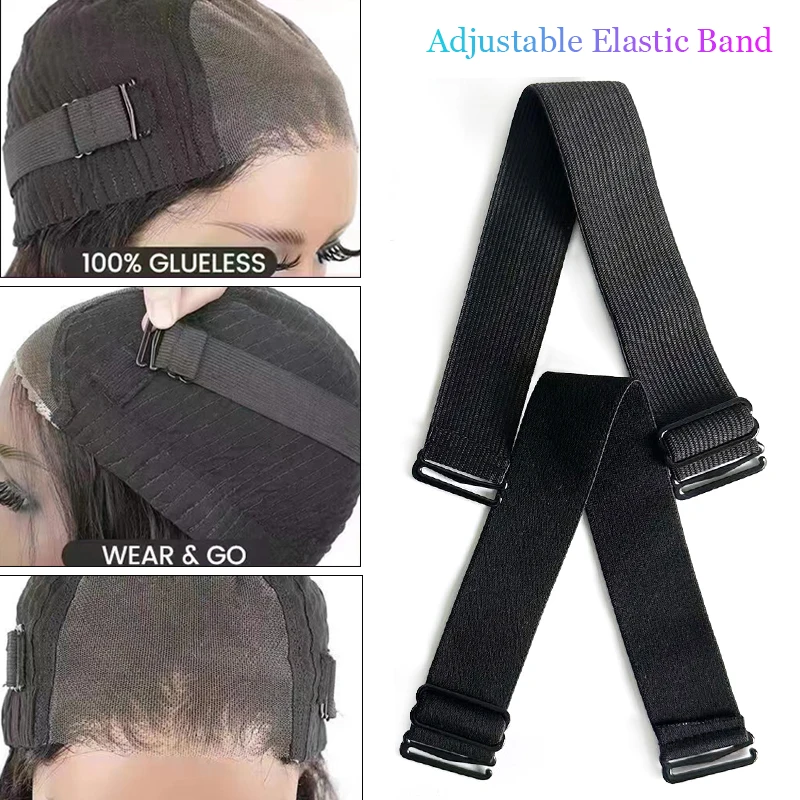 Plussign 3Pcs Wig Strap With Hook For Fixing Wigs Wig Grip Black Elastic Band For Wigs Wig Adjustable Straps For Sewing Back
