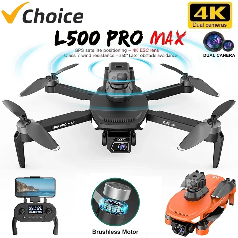 

L500 PRO MAX Drone 4K Professional HD Dual Camera 360° Obstacle Avoidance Brushless Motor GPS 5G WIFI Drone FPV RC Quadcopter To