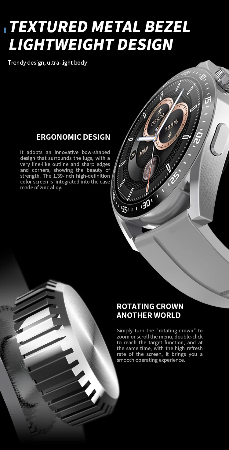 2022 New SmartWatch HW28 NFC Smart Watch Men 1.39 Inch HD Screen Voice Assistant Bluetooth Call Calories pk Huawei GTR 3 GTS 2