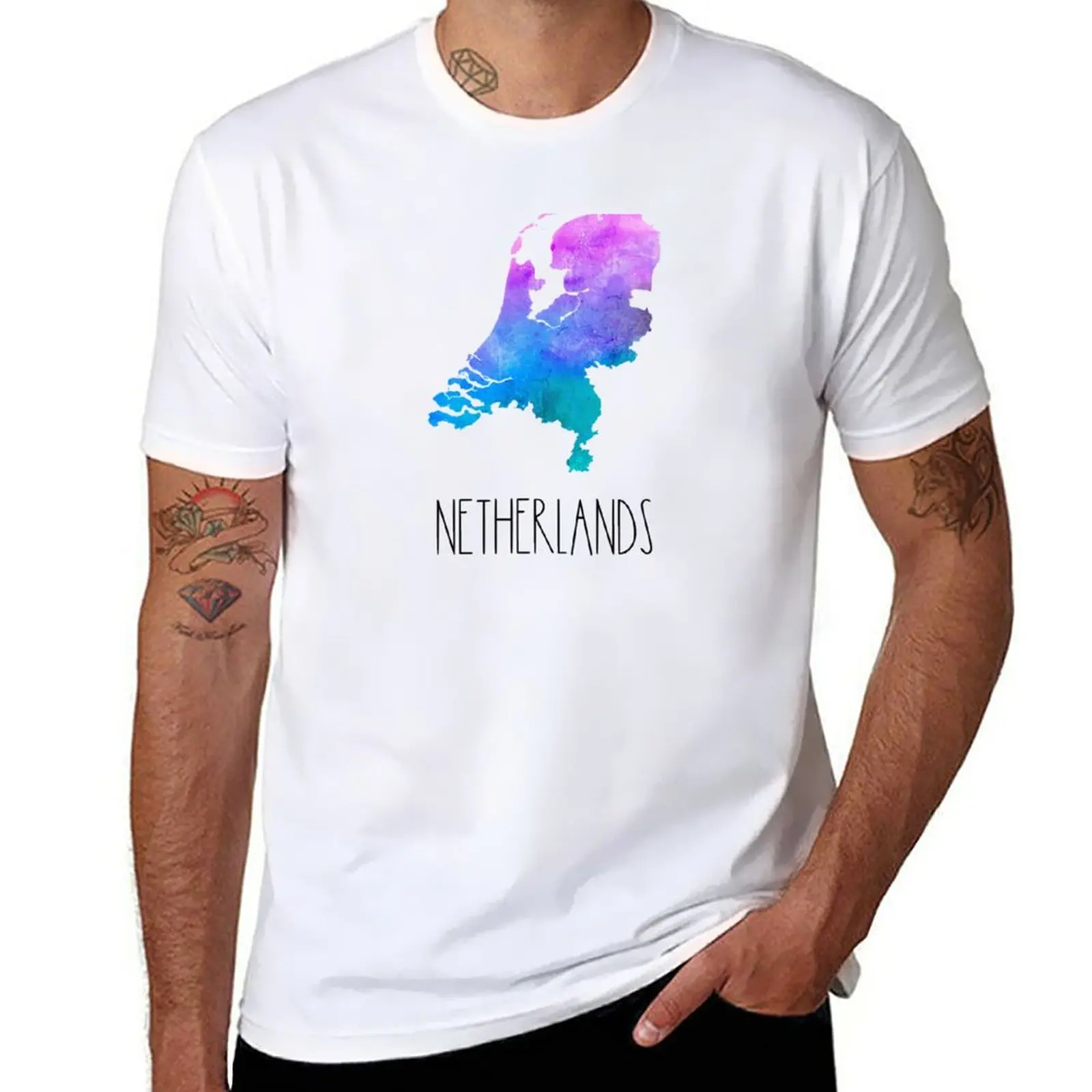 

New Netherlands Watercolor Map - Dutch T-Shirt anime clothes cute clothes black t shirts for men