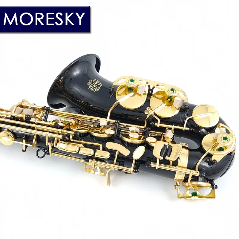 MORESKY Alto Saxophone Black E-Flat Eb Gold Keys With Case Music Instrument MAS-102