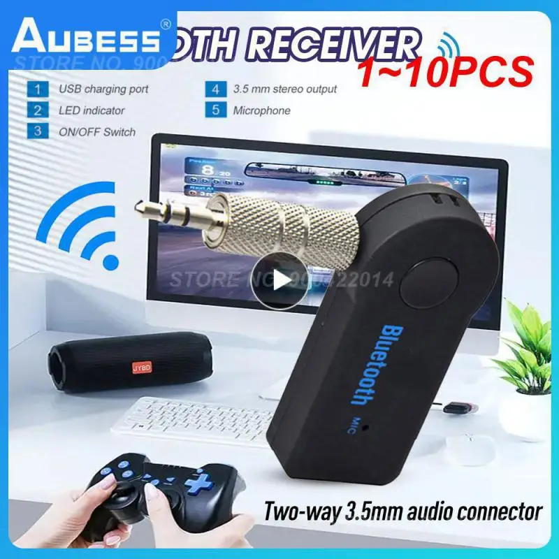 Adattatore Aux 1 ~ 10Pcs Per Auto Jack Da 3.5Mm Usb Bluetooth4.0 Ricevitore Altoparlante Auto Vivavoce Kit Per Auto Trasmettitore Musicale Audio