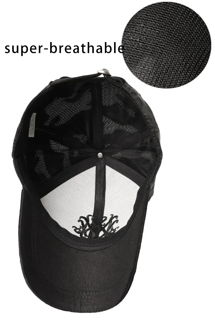Embroidery totem military camouflage trucker hat men's black baseball cap hip hop luxury winter sun male sport mesh baseball cap