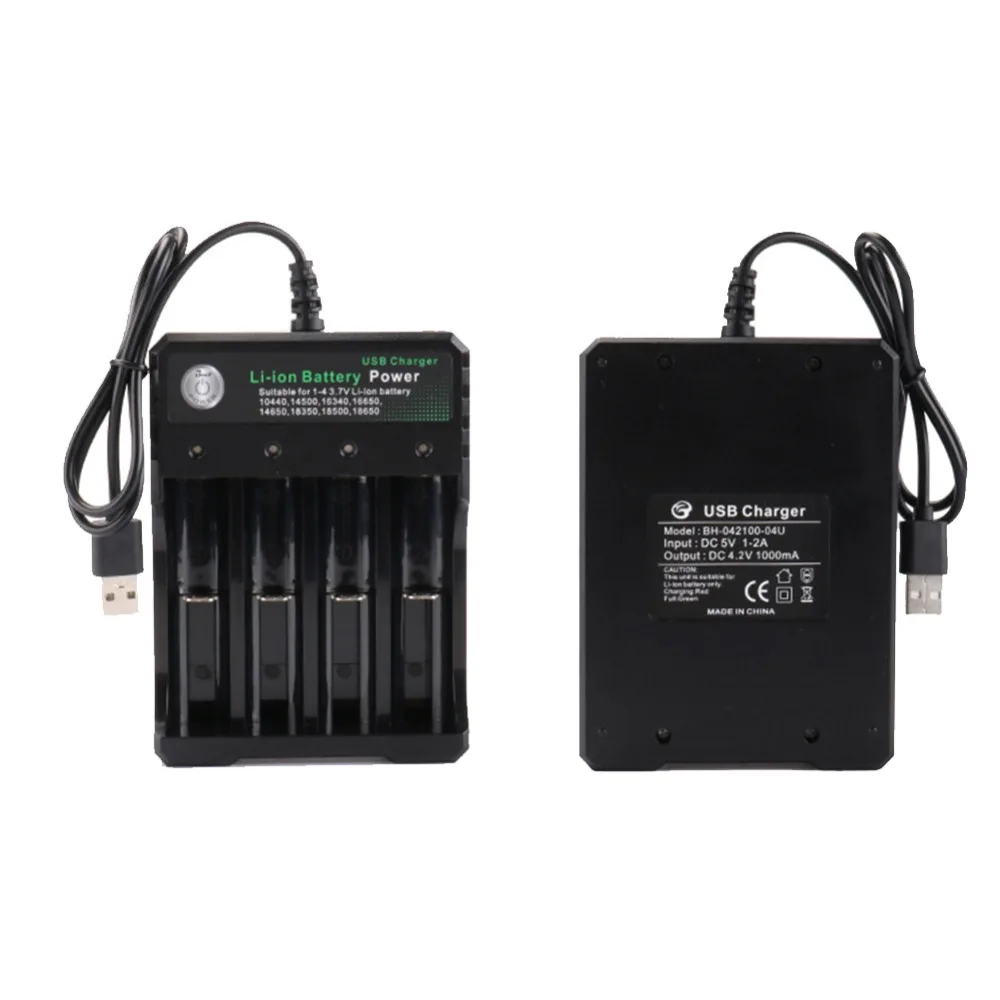 4 Port 18650 Battery Charger 2x 3x 4x Slots Dual 3.7V Rechargeable Lithium Battery USB Charger For 16340 14500 18650 18500 26650