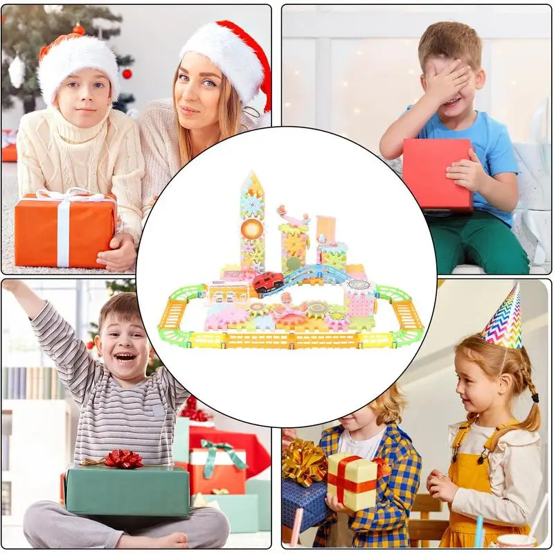 Electric Gear Building Block Toys Interlocking Gear Blocks Set Reusable Interlocking Spinning Gears Building Educational Toys