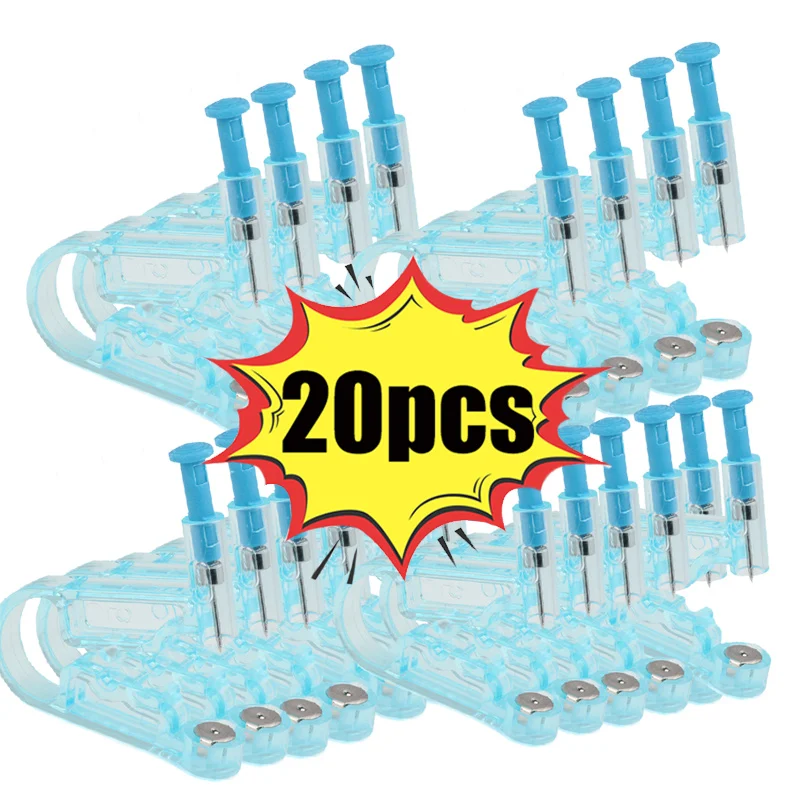 20PCS Blue Ear Piercing Gun Kit Asepsis Disposable Healthy Safety Nose Earring Piercer Tool Set Machine Kit Studs Body Jewelry body piercing kit