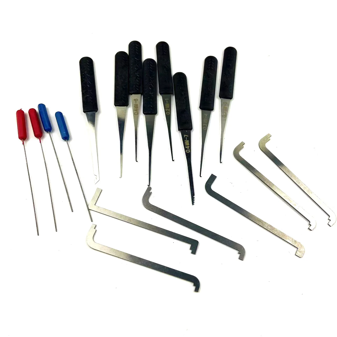 2pcs Transparent Locks with 12pcs Broken Key Pick Tools,New 6pcs Tension Wrench Tool Push Rod Tool,Practice Pick Kit