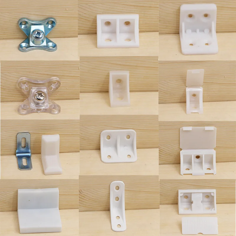 10pcs Nylon plastic corner bracket furniture 90 degree right Angle cabinet Nylon corner code link accessories intensification