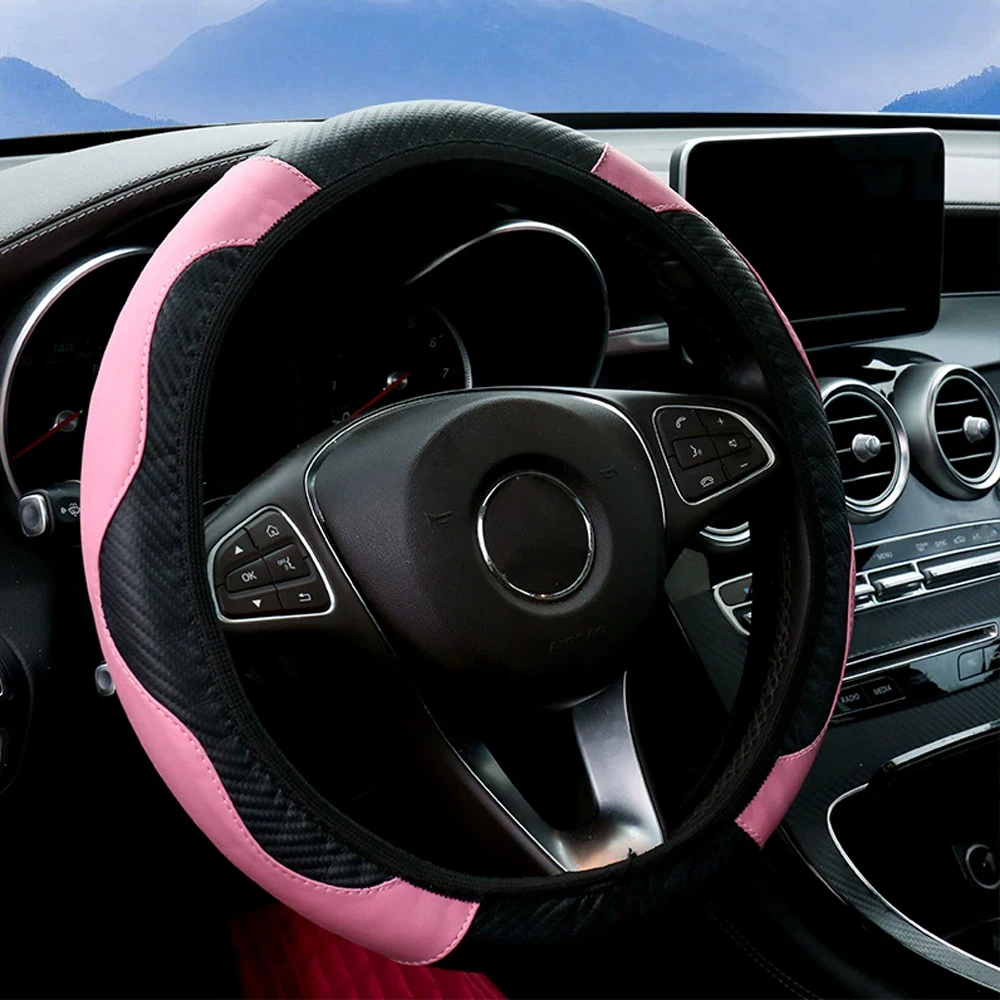 Universeller Auto-Lenkradbezug für 37-38cm Lenkräder, Kunstleder, atmungsaktiv, Auto-Lenkradbezug, Innenraum-Autozubehör – Detail 15