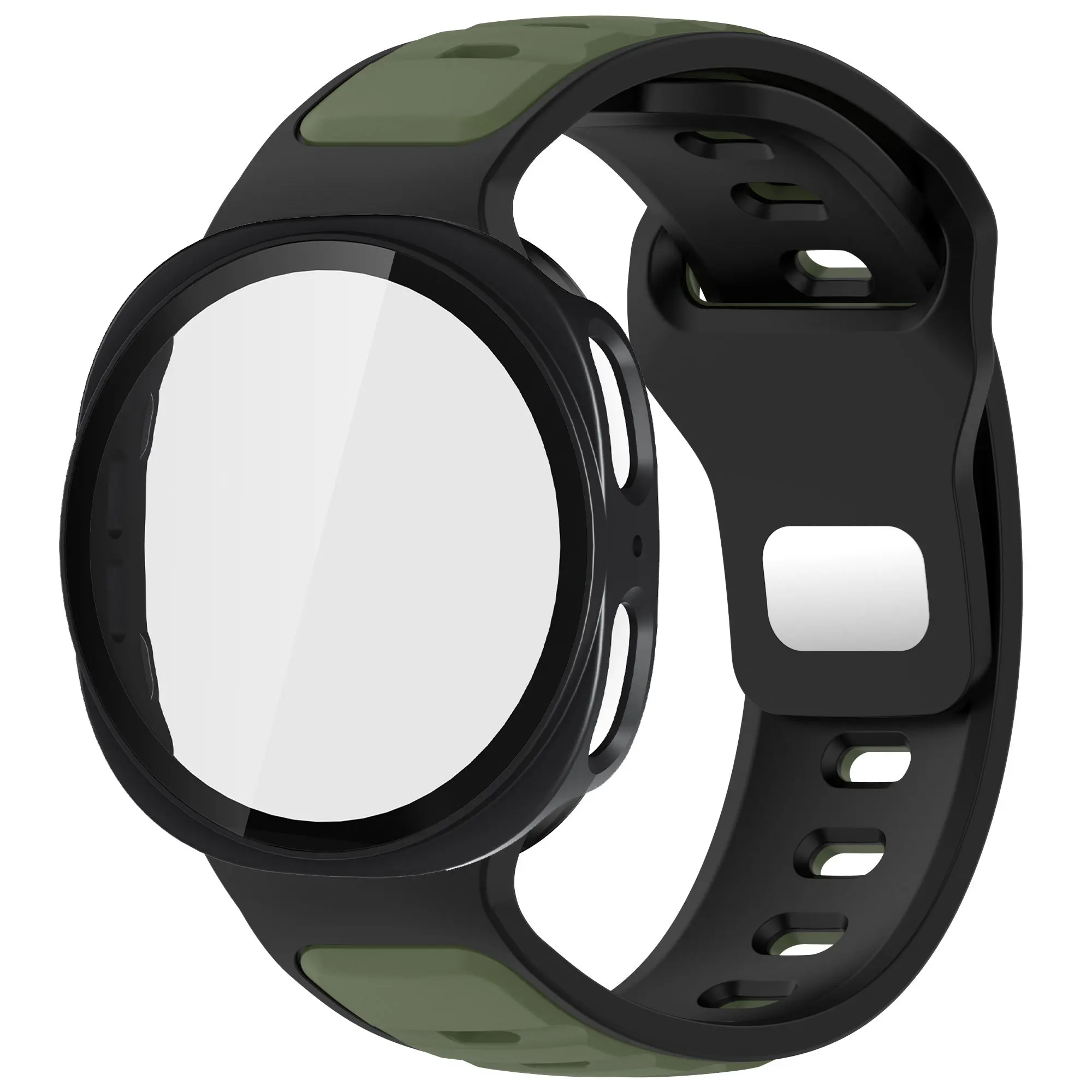 Premium Tempered Glass Protective Case with Silicone Strap