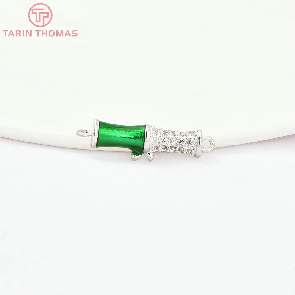 8484)10PCS 6x18MM 24K Gold Color Brass with Zircon Bamboo 8484)10PCS 6x18MM 24K Gold Color Brass with Zircon Bamboo