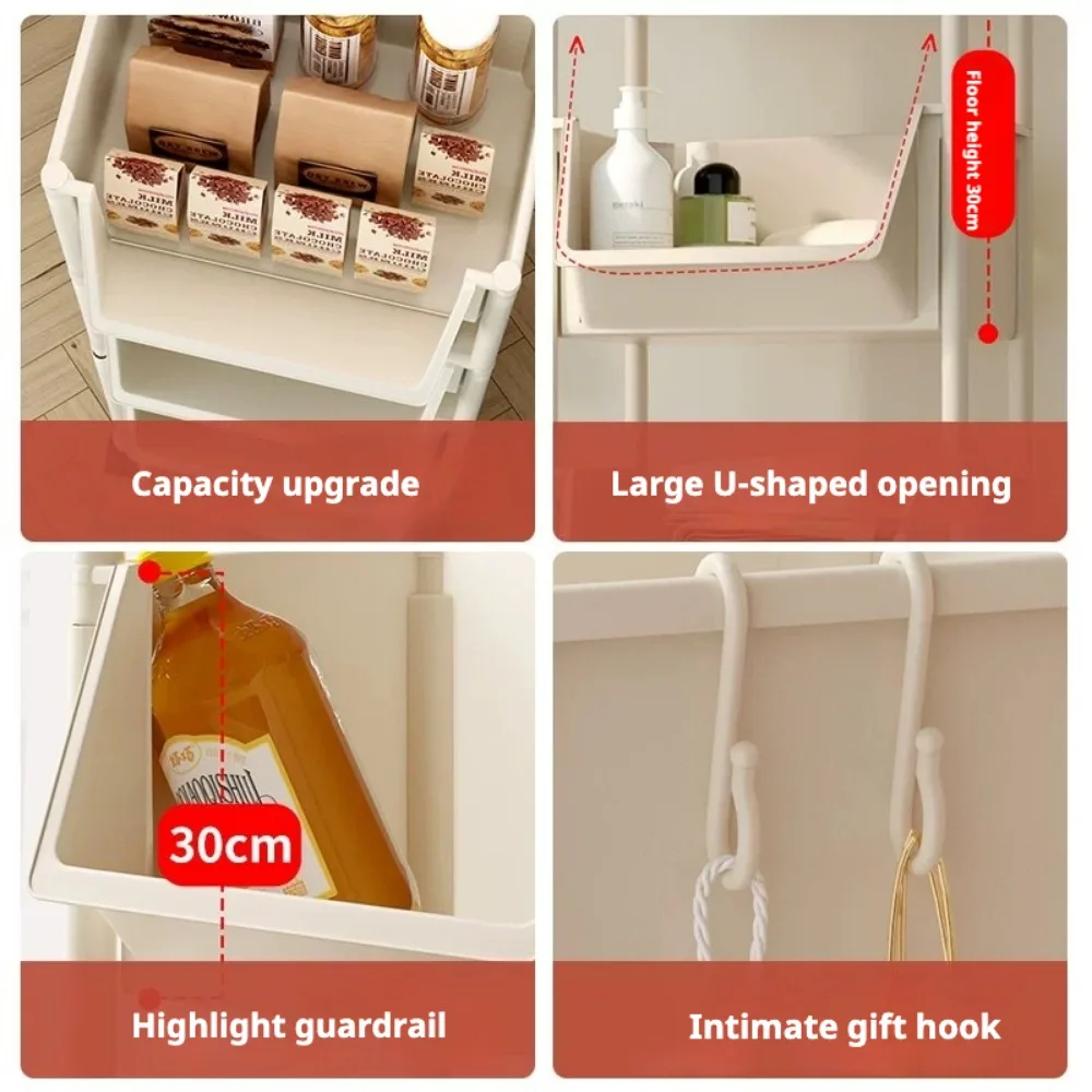 Trolley Bookshelf Multifunctional Cart With Wheels Rack Kitchen Storage Slit Storage Kitchen Slit Home Organizer