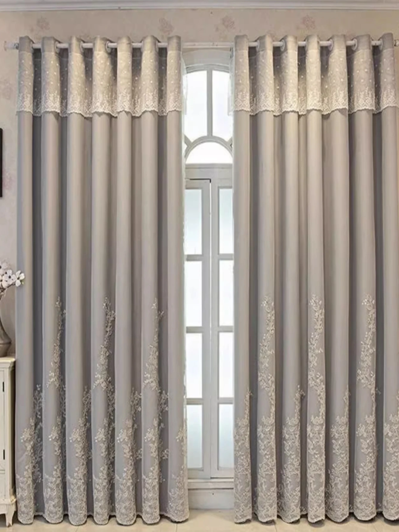 European-Embroidered-Jacquard-Sheer-Curtains-Luxury-Blackout-Curtains ...
