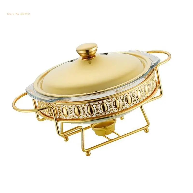Family Sized Round Glass Meal Warmer Functional 2.0L Glass Thermal Pots Thermostatic Pots for Office and Dormitory Use Dropship