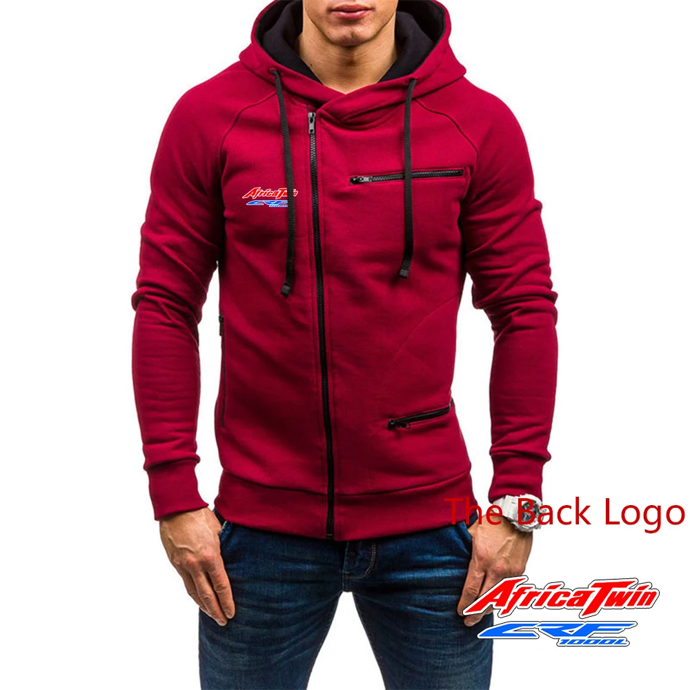 African twins Crf 1000 L Crf1000 2023 New Spring and Autumn Printed Men's Four-color Zipper Long Sleeve Sweater Casual Harajuku