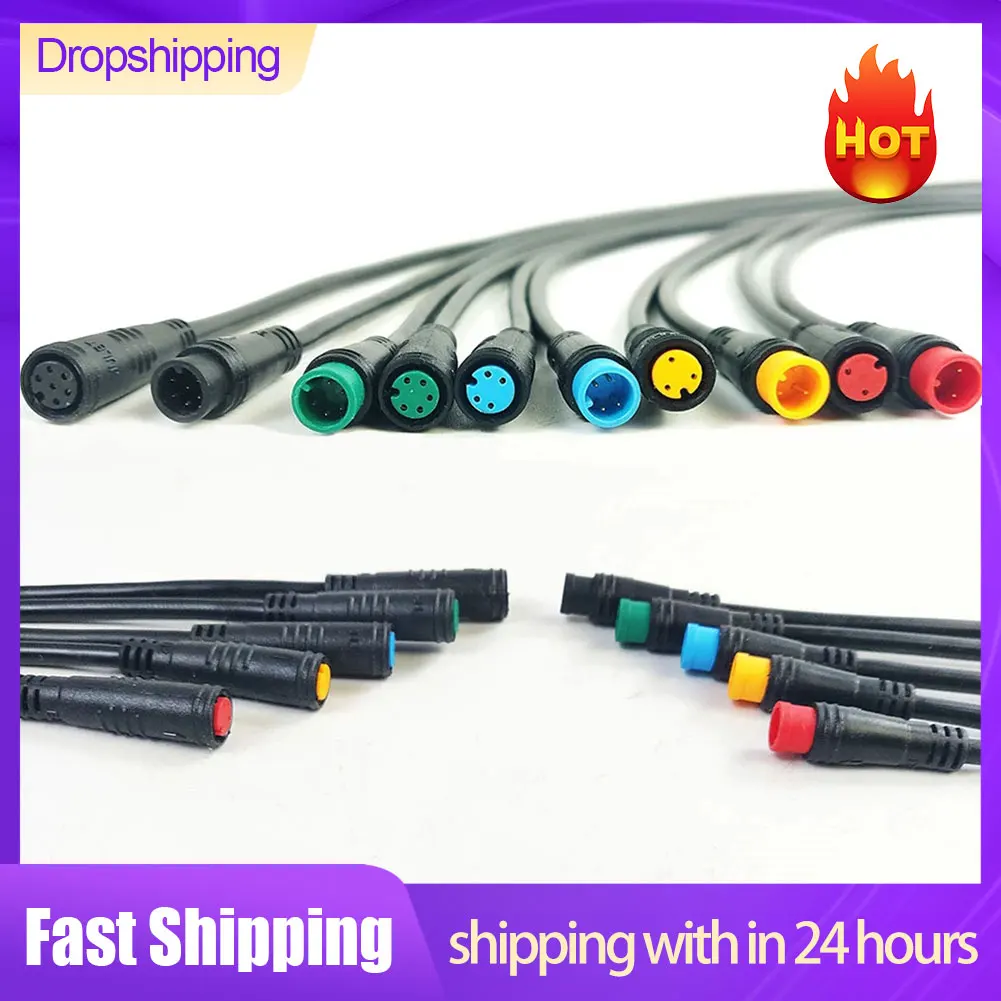 Julet 9mm Base Connector 2 3 4 5 6Pin Cable Waterproof Connector For Ebike Bafang Display Pin Optional Cable Ebike Accessories 60 130 160cm ebike motor cable with hall connector 9pins motor adapter universal fit ebike electric bicycle accessories