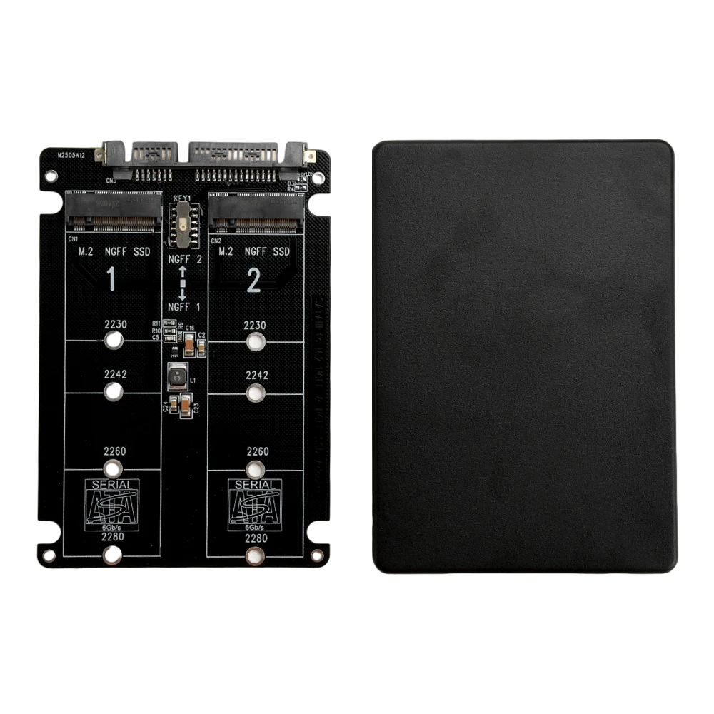2 In 1 M.2 NGFF B-key & MSATA SSD To SATA 3.0 Adapter Converter Case Enclosure F