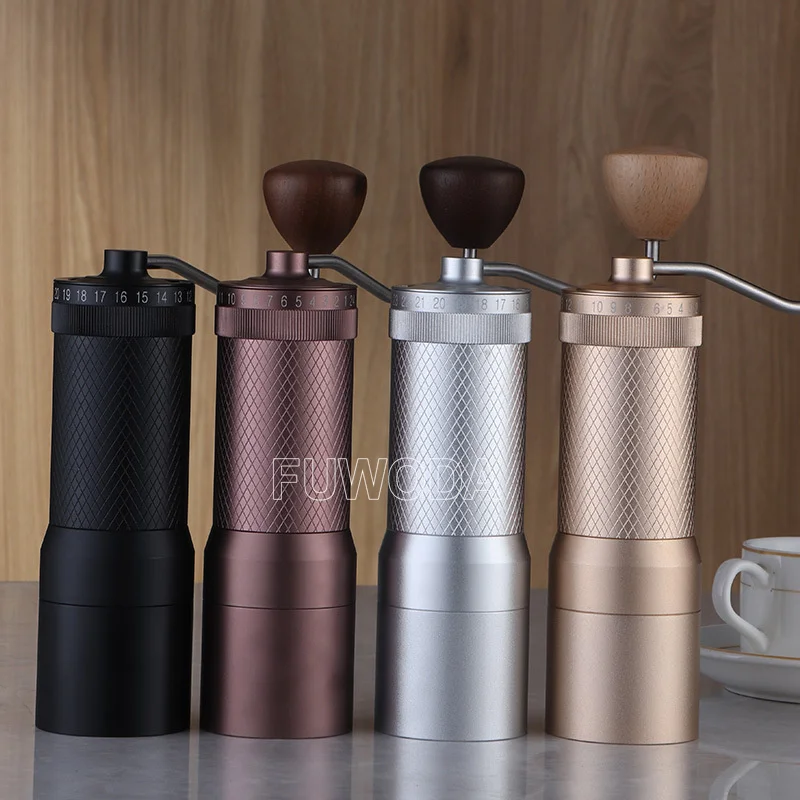 49MM Portable Small Coffee Bean Grinder Mill Adjustable Titanium Flat Burr Espresso Coffee Grinder Milling Tool Ghost Teeth 6