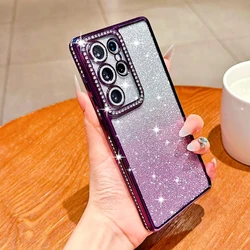 Luxury Bling Glitter Gradient Diamond Transparent Plating Case - Samsung S26Ultra (Purple)