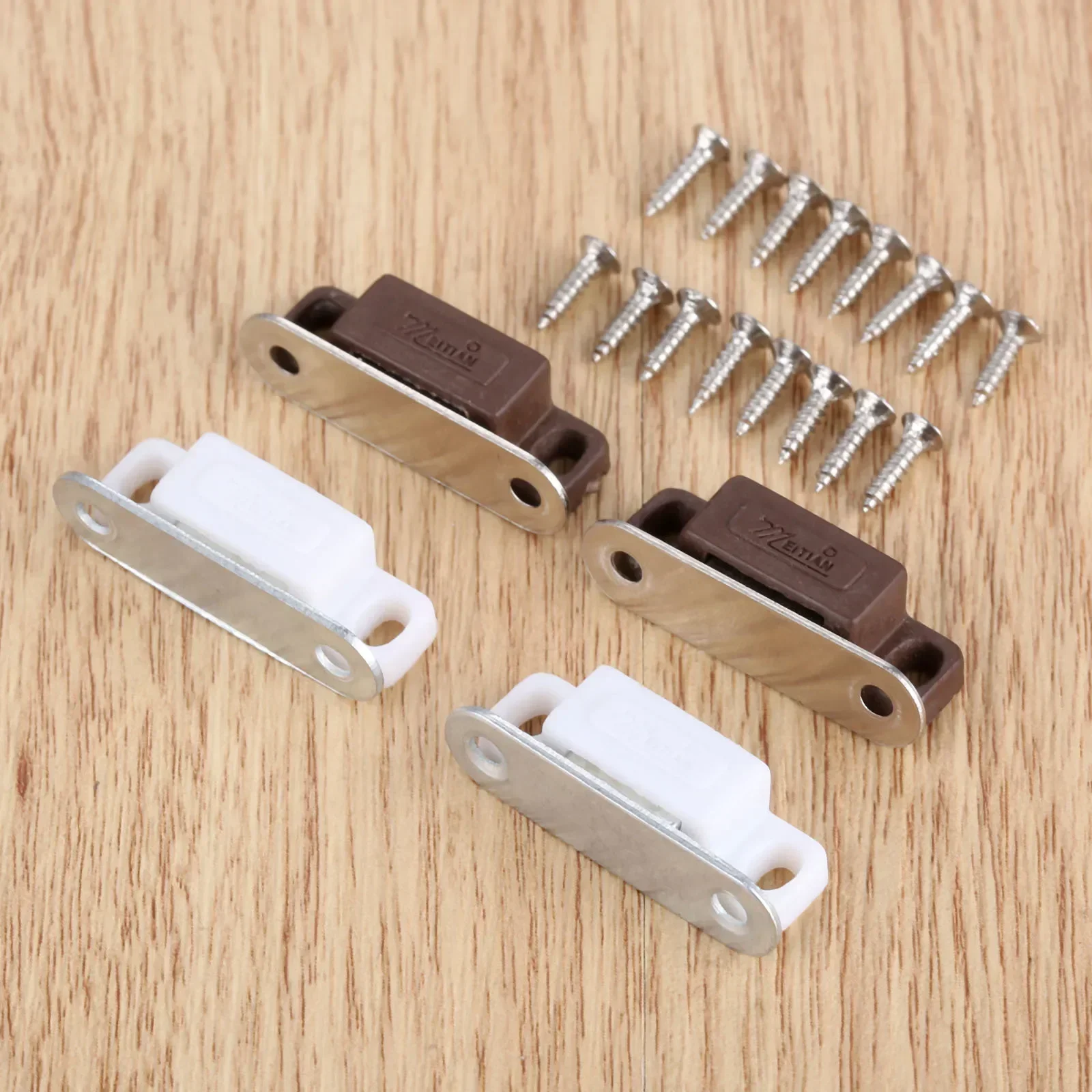 Magnetic Cabinet Catches 5Pcs Mini Magnetic Door Catches Kitchen Cupboard Wardrobe Cabinet Latch Catch White Brown Cabinet Hardware 27x10mm 1.06 x 0.39 magnetic cabinet catches