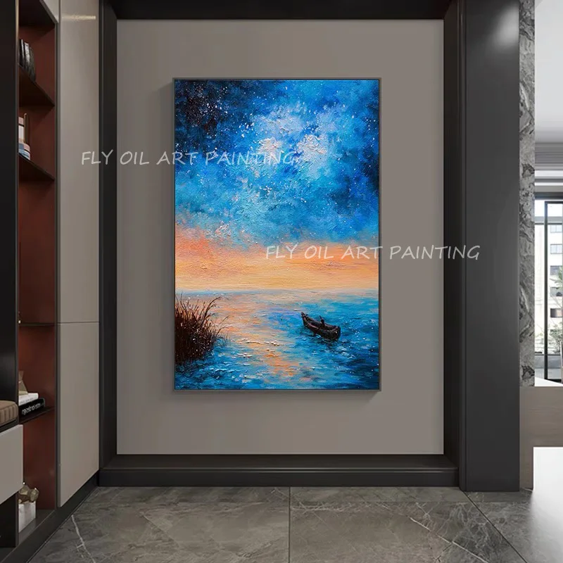 

100% декоративные картины ручной работы, пейзаж, картина маслом, современная простая подвесная картина большого размера, Скандинавская роспись, Декор, искусство