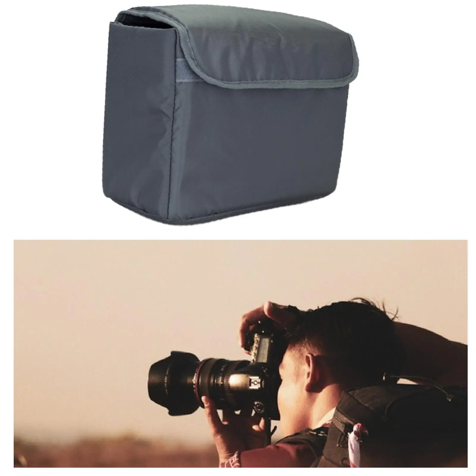 DSLR 카메라용 카메라 삽입 가방, 휴대용 3 층 간격, 두꺼운 패딩 내부 케이스, 수납 가방