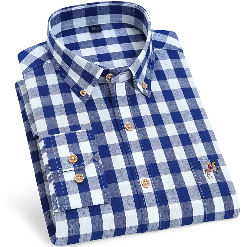

New in shirt plus size 7XL100%cotton long-sleeve shirts for men slim fit casual shirt striped england style elegants clothes