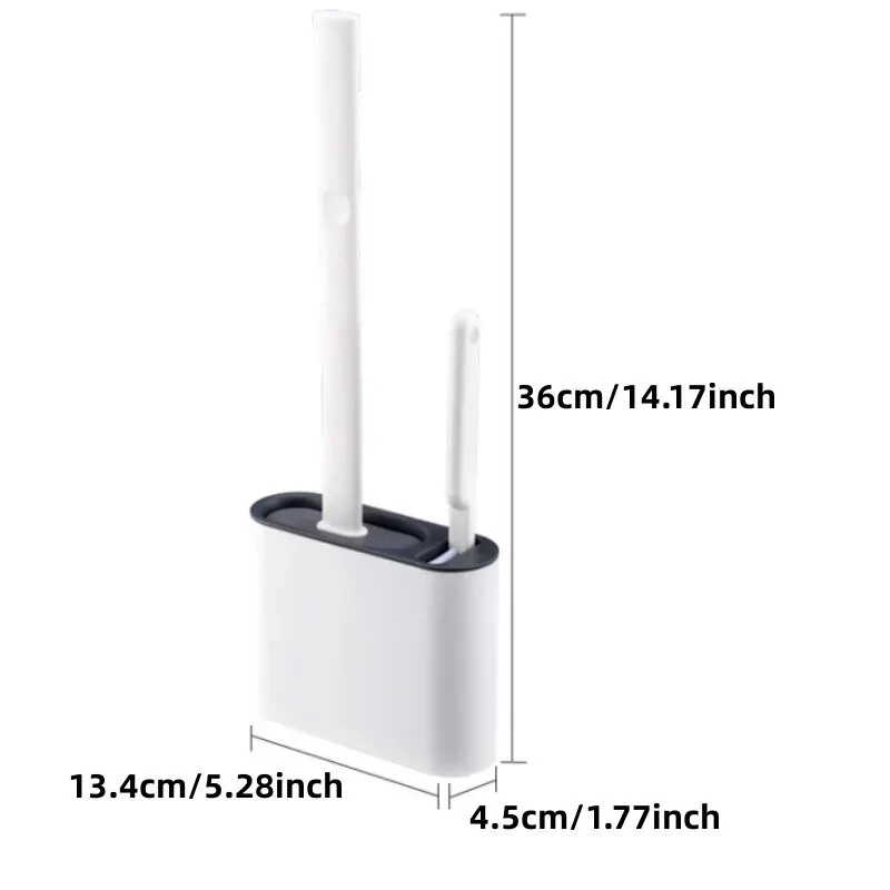 Silicone TPR Toilet Brush And Bracket Set Toilet Plunger And Brush Set Wall Hung Cleaning Bathroom Accessories
