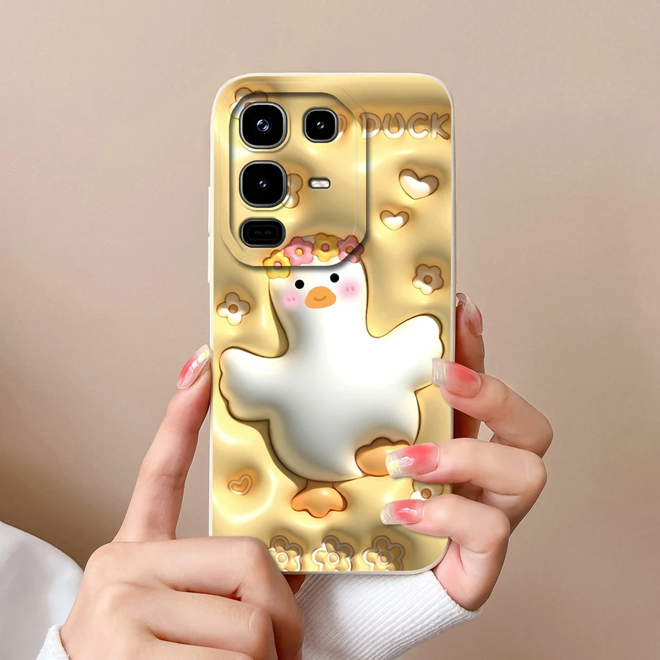 Cartoon Cute Design Phone Case - Full Protection Soft Liquid Silicone Back Cover Bumper