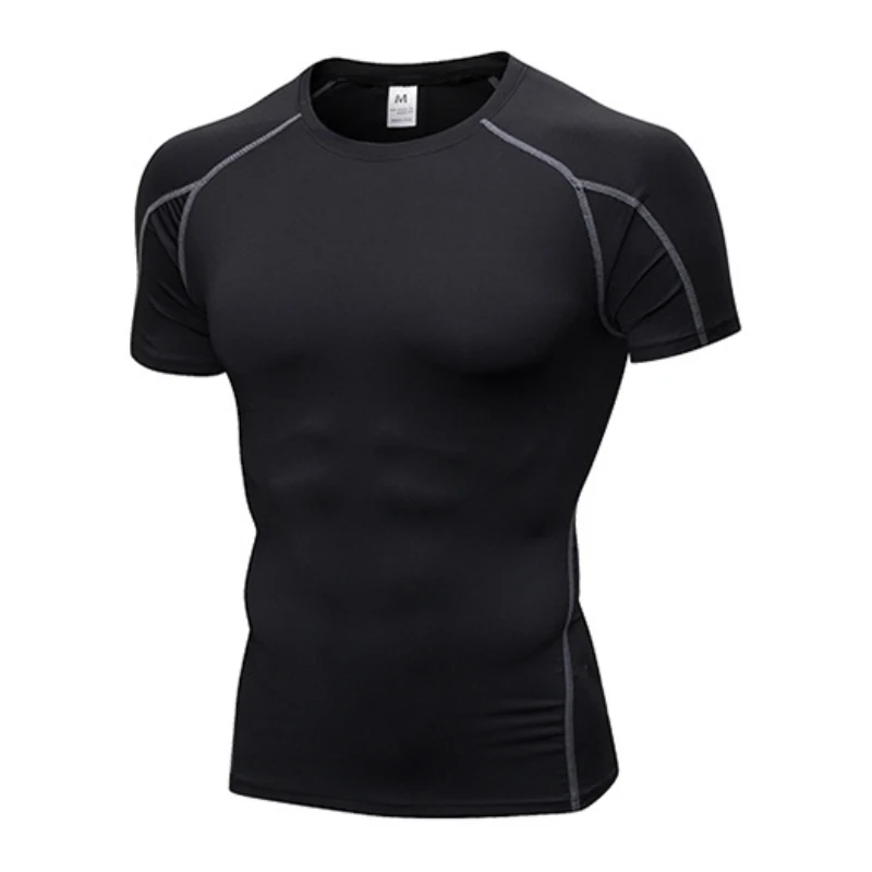 T-shirt sportive da uomo di alta qualità T-shirt termiche a maniche corte mimetiche Camicie a compressione cool Top sportivi T-shirt da palestra da corsa - immagine 6