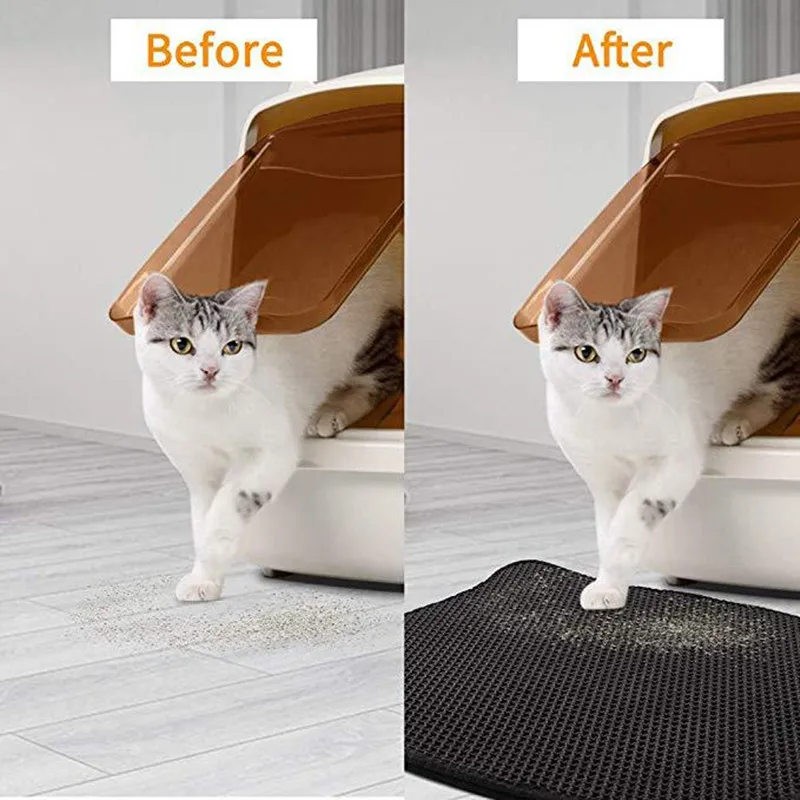 Cat Litter Mat, Quality Cat Litter Trap Mat Waterproof Urine Proof Kitty Litter  Mat Easy Clean Scatter Control Traps Litter From Box Helps To Waste Le