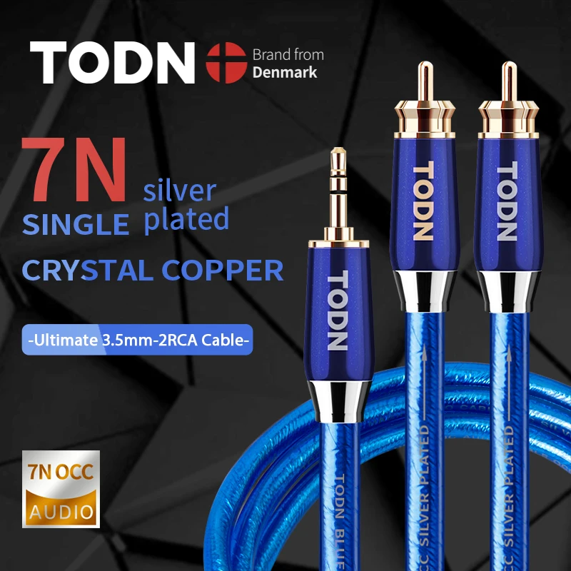 Hi-Fi кабель TODN посеребренный аудиокабель occ RCA аудиосигнал штекер 3 5 мм разъем aux